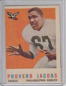 1959 TOPPS FOOTBALL PROVERB JACOBS PHILADELPHIA EAGLES ROOKIE RC   # 108   (A)