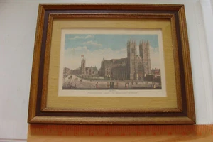 Abadía de Westminster e Iglesia de Santa Margarita Londres Reino Unido 10,5" x 8,75" impresión enmarcada - Imagen 1 de 2