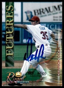 2000 Royal Rookies Futures Autographs Derrick Cook Auto /4950 Tulsa Drillers #31
