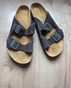 Birkenstock Arizona Soft Footbed Grey Suede Sandals Mens 10-10.5 EU 43 - Picture 1 of 11