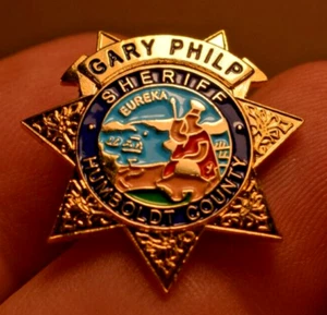 Humboldt County, CA Gary Phillips Sheriff 1.0" Mini Badge Lapel Pin 2002-10 - Picture 1 of 2