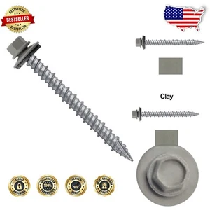 Alloy Steel 2" Roofing Screws with EPDM Washer - Rust-Resistant Clay Color - Picture 1 of 7