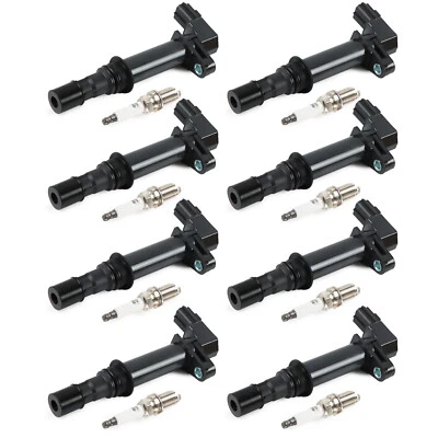 8* Ignition Coil + Iridium Spark Plug UF297 For 2004-2008 Dodge Dakota 3.7L V6 - Image 1 of 4