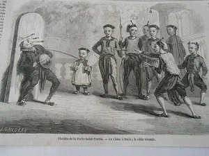 Théatre La Cine à Pris La cible VivanteAntique Old Print 1854 - Imagen 1 de 1