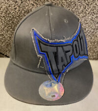TAPOUT Mens S/M Stretch Hat Cap Solid Black Large Logo Tek Flex Brand