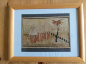 3 Stück Holzschnitte, Bilder aus Holz-/Pflanzenfasern - Bild 1 von 3