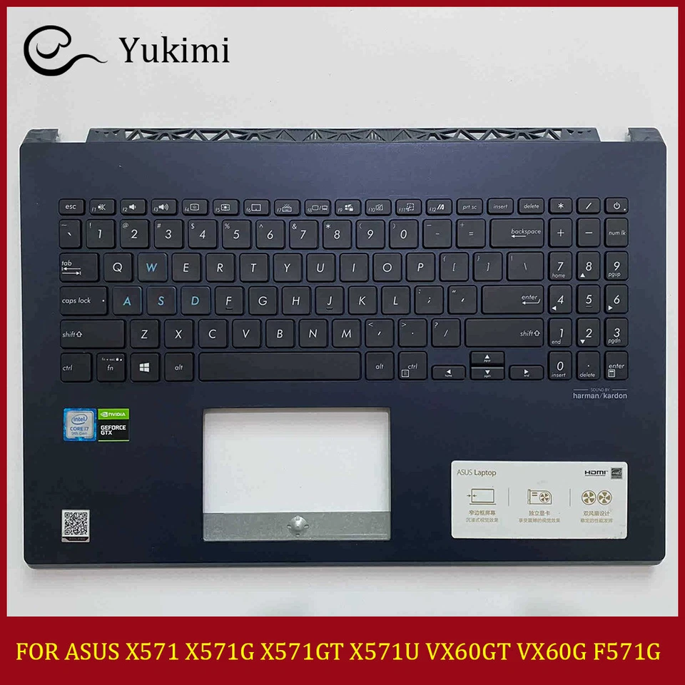 PARA ASUS X571 X571G X571GT X571U VX60GT VX60G F571G Teclado Carcasa C Azul Foto 1 de 3