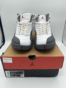 jordan 12s grey white red