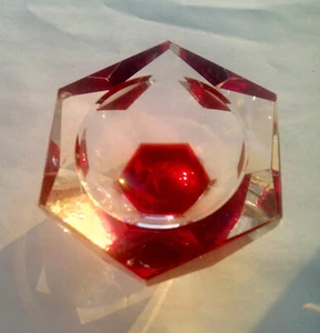 Beautiful vintage ashtray mirror optical glass made in USSR 1970s - Picture 1 of 9