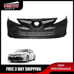 New Front Bumper W/Upper Grille&Lower Fits 18-20 Toyota Camry LE XLE 53102-33130 - Picture 1 of 6