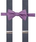 Alfani Mens Bow Tie Medium Suspenders, Purple, One Size