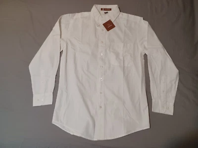 NWT Harriton men's long-sleeve Millennium (M520) cotton twill shirt white size S - Image 1 of 4