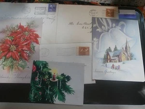 Vtg 1940s Lot Greeting Cards Christmas Envelopes Postage Stamps  - C - Picture 1 of 11