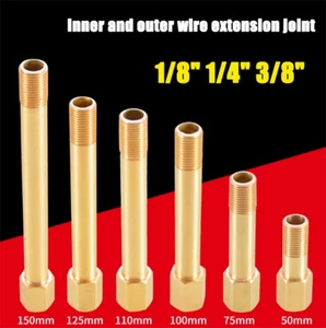 Male to Female BSP in BRASS Male-Fem Exten Adapters Pipe Fittings 1/8" 1/4" 3/8" - Picture 1 of 22