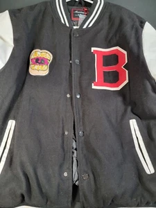 Maximos USA By R&B Mens L Premium Classic Varsity Jacket Black RED Cashtalk - Picture 1 of 6