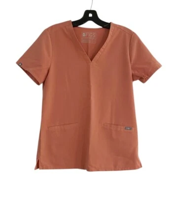 Figs Women’s Peach V Neck Casma Three-Pocket Scrub Top Size Small Foto 1 de 4