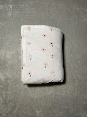 Manta Floral Blanca True Baby Rosa Flor Reversible Sherpa Suave Lovey 30"x40" Foto 1 de 4