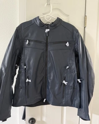 Chaqueta de cuero azul Harley Davidson Capitol Triple Vent System 2.0 para hombre talla 2XL Foto 1 de 4