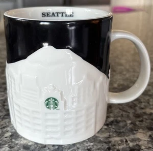 2012 Starbucks Seattle 3D Relief City Skyline Keramik 16 Unzen Sammler Kaffeebecher - Bild 1 von 8