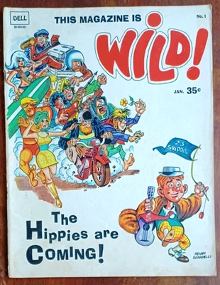 This Magazine is WILD! #1 Jan 1967 DELL Comic Humor TV Hippies Ex Cond Q5 Foto 1 de 2