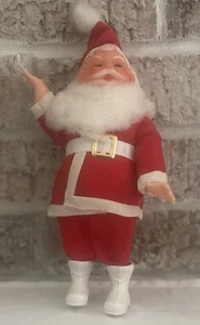 Vintage 8" Standing Santa Doll Figure Rubber Face Christmas HONG KONG - Picture 1 of 11
