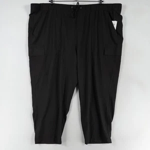 Old Navy Active Stretch Tech Pants Women 4X Black Lightweight Pull On Drawstring - Picture 1 of 9