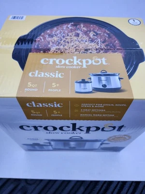 Круглая ручная медленноварка Crock-Pot на 5 кварт с ковшом, серебристая - Изображение 1 из 4