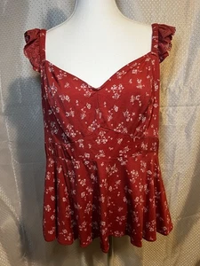 Torrid Babydoll Top Gr. 1/US 14-16 kokett feminin Urlaub Reise Kreuzfahrt Spitze - Bild 1 von 10
