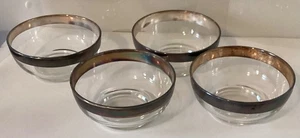 Dorothy Thorpe 4,5" Dessert/Obstschalen mit unpoliertem Silberbandrand 4er Set - Bild 1 von 3