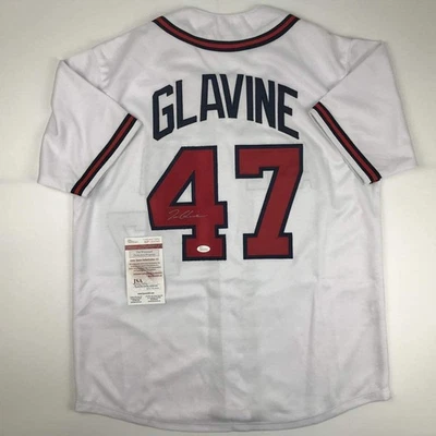 Autographed/Signed TOM GLAVINE Atlanta White Baseball Jersey JSA COA Auto - Image 1 of 4