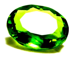 Oval Cut Green Peridot 13.85 Cts. Loose Gemstone RH216 & bonus cards added - Picture 1 of 2