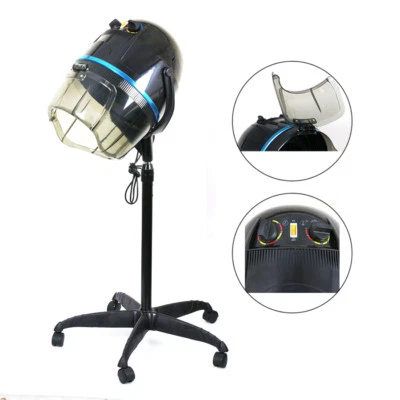 Adjustable 1300W Hooded Floor Salon Hair Bonnet Dryer Stand Up W/Wheels   - Image 1 of 4