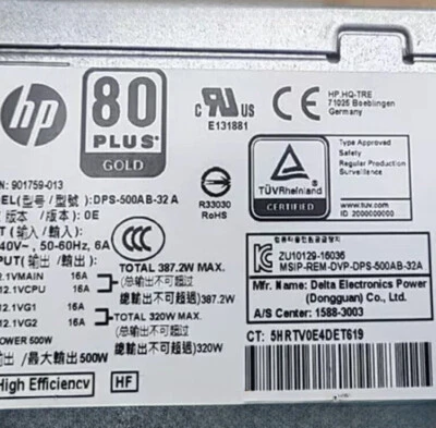 New L05757-800 Genuine Power Supply PSU 500W For HP ENVY Desktop - 795-0003UR - Bild 1 von 4