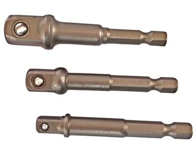 Stecknuss-Adapter-Satz 3-teilig Chrom Vanadium für 1/4" - 3/8" -  1/2" Nüsse - Bild 1 von 2