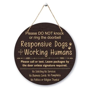 No Soliciting Sign For House, Do Not Knock Or Ring Doorbell Wooden Sign For F... - Picture 1 of 5
