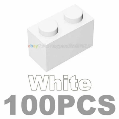 Lote De 100 Ladrillos 1X2 Blanco Transparente Transparente Trans Transparente 3004 3065 Foto 1 de 4