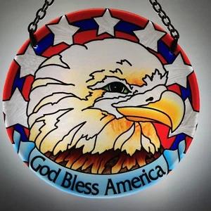 Joan Baker handbemalter Sonnenfänger - MC309R - Adler // God Bless America Juli 4th Gift  - Bild 1 von 3