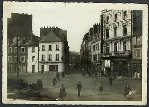France c.1945 Cherbourg-London View of Town Post-Liberation Message in English - Picture 1 of 2