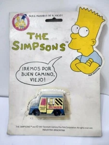 VINTAGE THE SIMPSONS DANGER CAR BLUE VARIANT GROENING LICENSE ARGENTINA 1992 - Picture 1 of 2