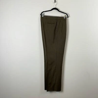 Pantalones Stafford Para Hombres 38/44L Lana Carrera Plisados 4 Bolsillos Elegante Calce Clásico Marrón Foto 1 de 4