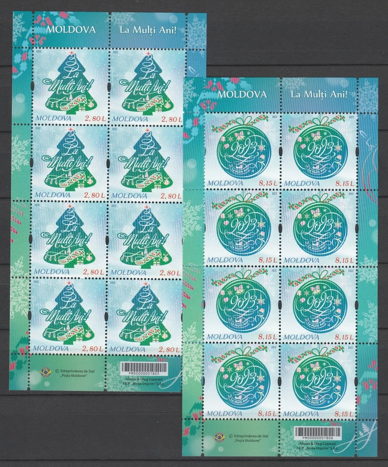 Moldavia 2022 Navidad 2 MNH Hojas completas Foto 1 de 1