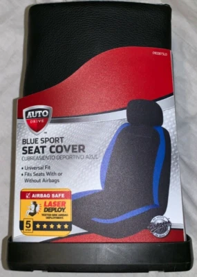 Cubierta de asiento resistente al agua láser universal negra y azul Auto Drive SUV y COCHES Foto 1 de 4