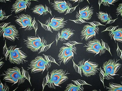 Loralie Harris Bonitas Plumas de Pavo Real en Negro Vendido por Media Yarda Foto 1 de 2