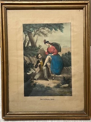 Antique RARE Dont be PEEPING Alfred' CIVIL WAR Soldier Erotic Fantasy Lithograph - Image 1 of 4