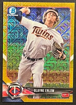 2018 BOWMAN CHROME BLAYNE ENLOW #39/50 GOLD REFRACTOR MOJO REFRACTOR - Image 1 of 2