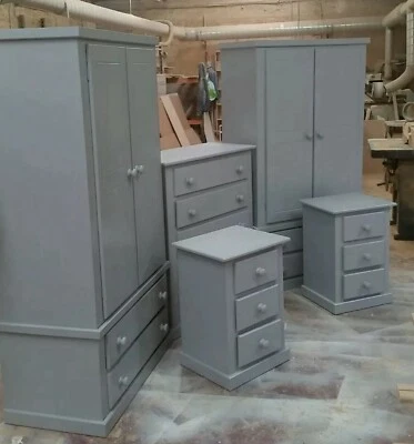 JUEGO DE DORMITORIO HECHO A MANO BERKSHIRE (GRIS) 5 PIEZAS ¡¡NO PAQUETE PLANO/MONTADO!!! Foto 1 de 4