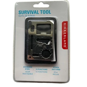 Kikkerland Survival Tool 11 Functions In 1 Stainless Steel MultiPurpose EDC Card - Picture 1 of 5