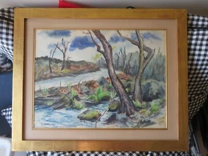 Betty (Kathryn Bernstein) Kathe, Original Aquarellgemälde im Blattgoldrahmen - Bild 1 von 5