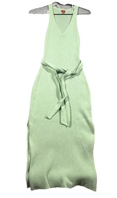 Vestido midi acanalado verde sin mangas acanalado Guess para mujer Foto 1 de 4