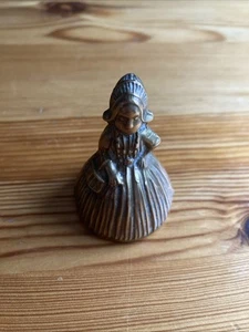 Vintage Mini Brass Lady Style Bell 5cm Dutch - Picture 1 of 6